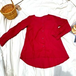 Maroon button down blouse to wear to the games this fall or out with friends